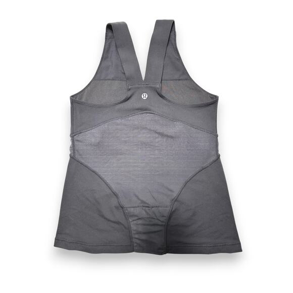 Lululemon Charcoal Gray Racerback Tank Built in Bra Size 8 - Picture 2 of 8